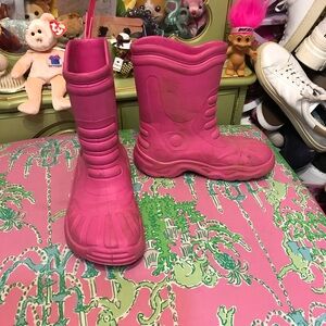 Crocs Women’s Pink Rubber rain boots size 9